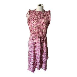 Who What Wear Dress Women's Large Ruffle High Low Pink Boho